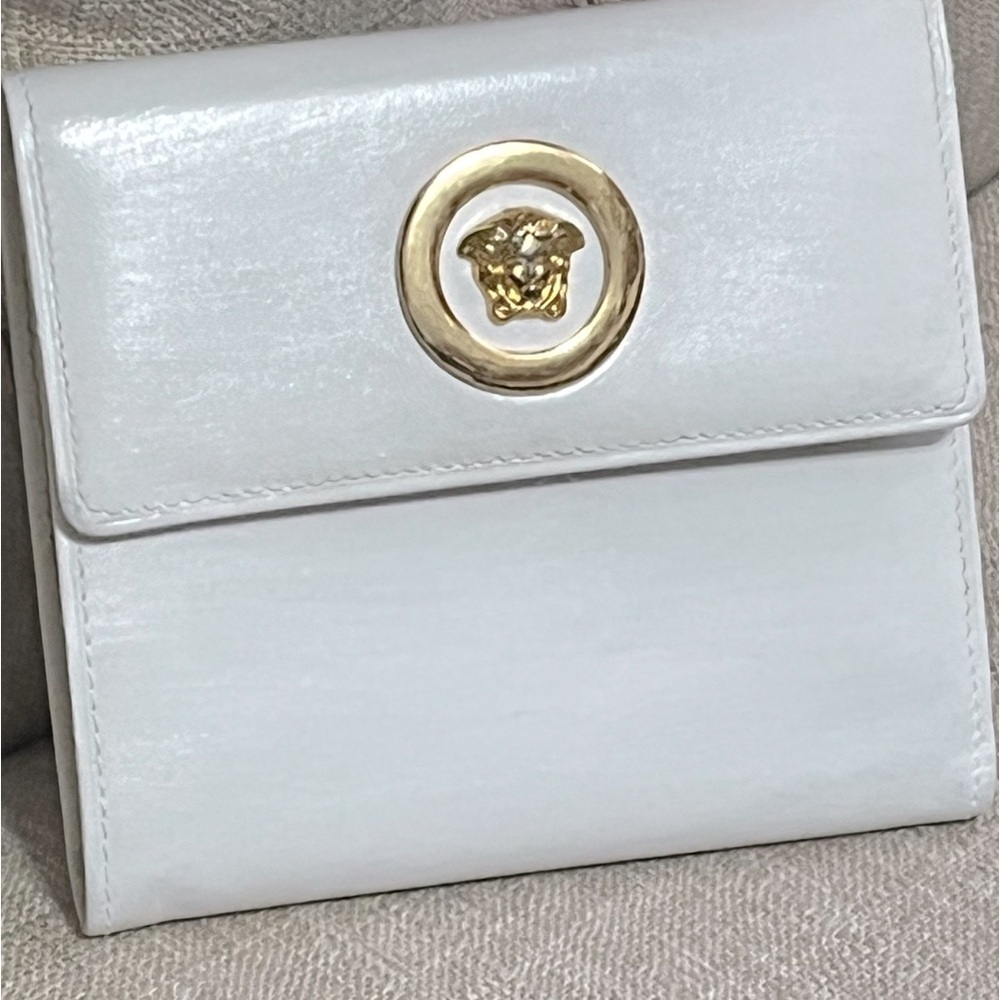 Gianni Versace vintage white leather Bi folded wallet